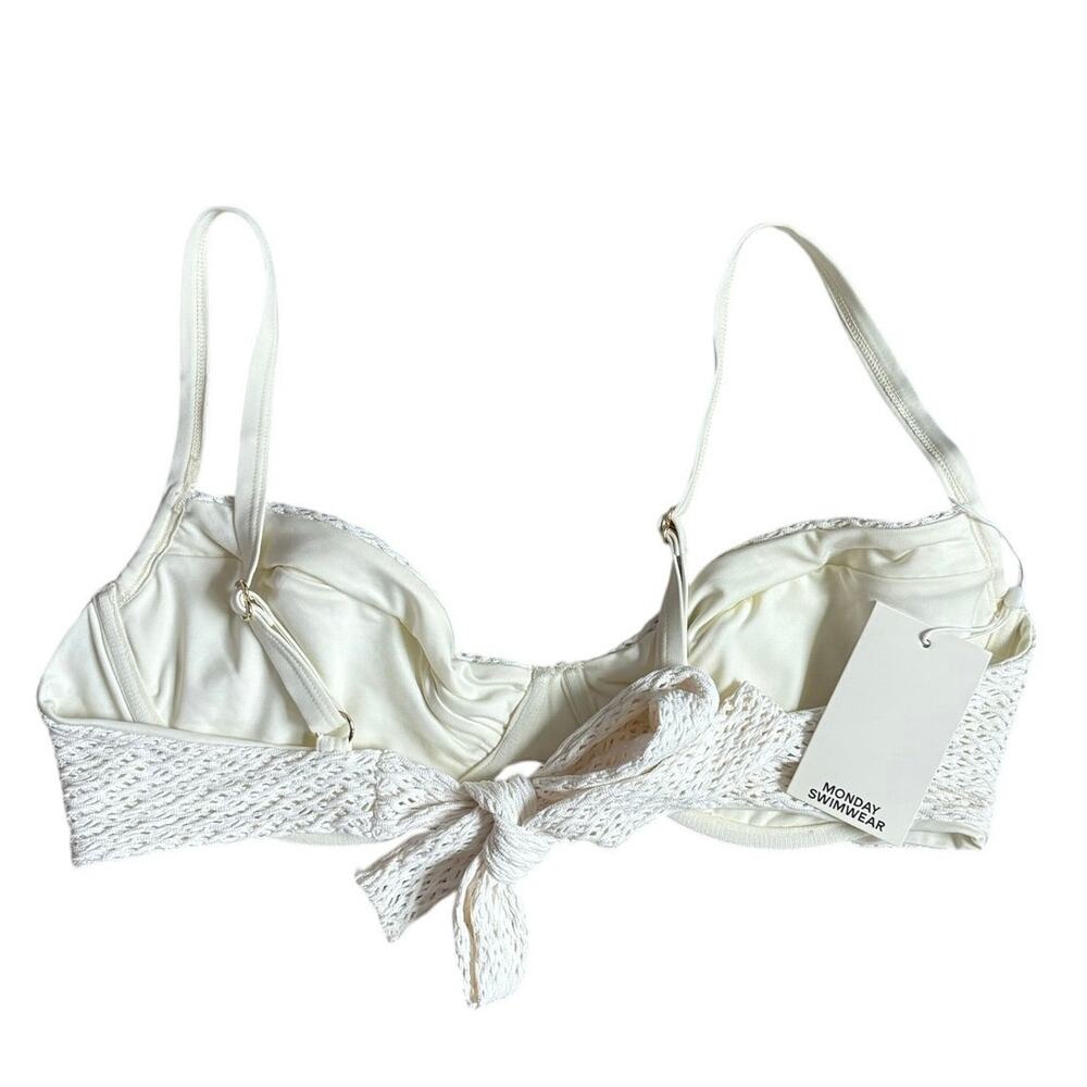 New Monday Swimwear Ivory Crochet Bikini Top VV - Picture 5 of 8